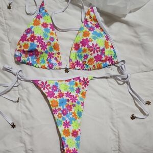 Neon Floral Bikini Set